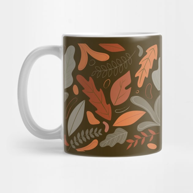 Fall leaves pattern - brown background by PAVOCreative